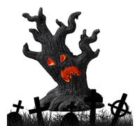 Genérico Halloween Tree Bark Faces - Realistic Spooky Sculpture, Tabletop Ornament, Indoor Outdoor Decor, Creepy Figura | Premium Statue Set for Haunted House Party Decorations