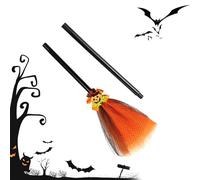 Genérico Halloween Tutu Dress, Witch Costume Set, 80cm/31.5 inches Girls Skirt with Hat and Broom, Adjustable Fit Design, Vibrant Multicolor Layers Cosplay Party Carnival Birthday Events