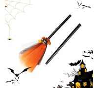 Genérico Halloween Tutu Dress, Witch Costume Set, 80cm/31.5 inches Girls Skirt with Hat and Broom, Adjustable Fit Design, Vibrant Multicolor Layers Cosplay Party Carnival Birthday Events