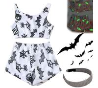 Genérico Halloween Vest Pajamas Set, Spooky Glow in The Dark Pajamas for Women Set, Cute Cozy Flannel Pumpkin Pajama and Shorts