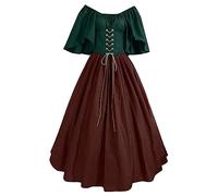 Generico Halloween Vestido De Mujer Elegante Gótico De Palacio Disfraces De Halloween Victoriano Medieval Vestido De Steampunk Cosplay Largo Vestido De Noche Mangas Cortas Curvas Carnaval Vestidos De