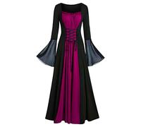 Generico Halloween Vestido De Mujer Retro Gótico De Palacio Disfraces De Halloween Victoriano Elegante Renacentista Vestido De Steampunk Mangas Cortas Curvas Vestidos De Baile Largo Carnaval Vestido