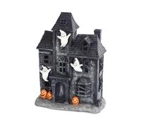 Genérico Halloween Village, Haunted House, Light-Up Decor, Black and Brown Color, Spooky Holiday Accent for Kitchen, Living Room, Fireplace, Desk, Table, Bedroom, Dorm Room, Shop Display