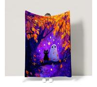 Genérico Halloween Viola Manta Microfibra Fantástico Cuento De Hadas Sanador Artístico Manta Polar Sin Arrugas para Cama Sofá y Sillón King (220 x 240 CM)