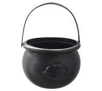 Genérico Halloween Witch Candy Pot - Black Cauldron Treat Holder, Spooky Party Decor | Contenedor de almacenamiento de caramelos de vacaciones creativo, maceta para galletas, joyas con diseño de
