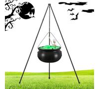 Genérico Halloween Witch Cauldron, Large Black Cauldron, 8.66x6.5 Inches Tripod Stand, Outdoor Indoor Decor, Perfect for Haunted House, Porch, Lawn, Walkway, Party, and Fence Display
