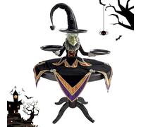 Genérico Halloween Witch Serving Tray - Tabletop Server Witch Decor Decor Storage Rack | Soporte decorativo para expositores de bruja artístico y exquisito para mesa de bocadillos