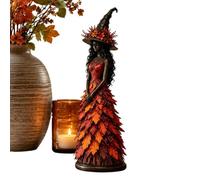 Genérico Halloween Witch Statue - Resin Autumn Figurine | Leaves Gown Decor