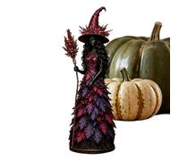 Genérico Halloween Witch Statue - Resin Autumn Figurine | Leaves Gown Decor