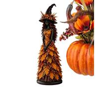 Genérico Halloween Witch Statue - Resin Autumn Figurine | Leaves Gown Decor