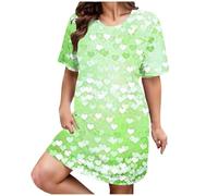 Genérico Halloween Women S Pajamas Pijama Mujer Entretiempo Plus Size Casual Sleep Dress Women S Plus Heart Print Short Sleeve Round Neck Medium Stretch Loose Pijama Mujer Talla M Mint Green XXXL
