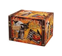 Generico Halloween Wooden Box - Halloween Creepy Wooden Box, Spooky Halloween Storage Case | Spooky Keepsake Case, Decorative Halloween Treat Box, Horror Themed Wooden Organizer for School Party