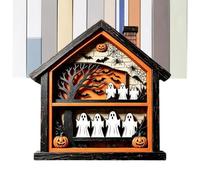Genérico Halloween Wooden Haunted House | Wooden Ghost Spooky Decoration |