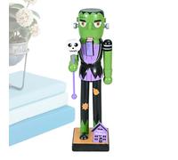 Generico Halloween Wooden Nutcracker - Holiday Decor Skeleton Pumpkin Nutcracker - Decorative Accessories Goody Bag Fillers Halloween Tabletop Decoration for Window Mantelpiece Fireplace Home Display