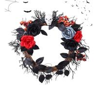 Genérico Halloween Wreath Rose - Flower Decor with Berries Skull