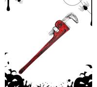 Genérico Halloween Wrench Prop, Bloody Fake Tool, Scary Cosplay Accessory, Realistic Lightweight Design, Stage Haunted House Use, 53x9x3cm/20.87x3.54x1.18 Inches Red 1 Piece 90g