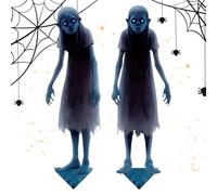Genérico Halloween Yard Signs, Scary Garden Stakes, 2-Piece Festive Decorations, Ground Insertion Horror Decor for Porch, Lawn, Backyard, Grassland, Carnival, Patio Display, 15,75 x 4,53