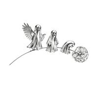 Genérico Halloween Yard Stakes - 23.62 Inches | Metal Ghost Garden Stake