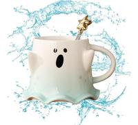 Generico Halween Ghost Mug - 460 ml Beber tazas de porcelana tazas de té de agua, tazas creativas con forma de fantasmas, regalos de Halloween para niños, familia, niños, parejas
