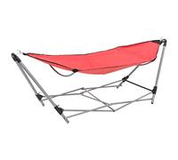 Genérico Hamaca con Soporte Plegable Rojo,Jardín,Artículos de Exterior,Hamacas-44364