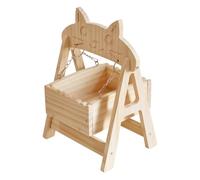 Generico Hamaca de madera maciza con acabado natural de 750 g de madera maciza con acabado natural para cama de conejos de guinea para hamsters