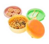 Genérico Hamburger Lunch Box - 3 Tier Lunch Box | Hamburger Food Container with Spoon | Leakproof Luncch Container | Portable Cute Burger Boxes for Salads | Three-Layer Portable Luncch Boxes Student