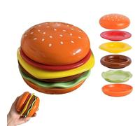 Genérico Hamburger Plate Set, Ceramic 6-Layer Stackable Burger Plates Set,Funny Ceramic Sauce Containers, Multi-Purpose for Hot Pot, Sushi, Snacks & Party Tableware (A complete set)