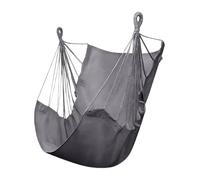 Generico Hammock Chair, Rope Swing Seat, 150 kg Weight Capacity, Soft Cotton Polyester Blend, Relaxing Indoor-Outdoor Use for Porch Balcony Camping, 11.81 Inches, White, Gray Color, 1 Piece