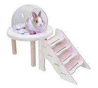 Generico Hamster Bath, Small Animal Sand Container, 6x4 Inches Pet Toilet with Ladder, Clear Sand Box, Bathing Cage with Fun Design, Pet Hygiene for Gerbil Bunny