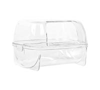 Genérico Hamster Bath Tub - Clear Shower and Digging Room | Litter Box Sand Container Small Animal Habitat Decor for Mice Lemming Gerbils, transparente Bathroom Burrowing Basin Sandbox Cage Set