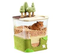 Genérico Hamster Bathing Sand Box, Small Animal Shelter For Pet, Clear Gerbil Shelter, Parents Cage Enrichment Playpen Activities Training Daily Routine Stress Reduction Living Room