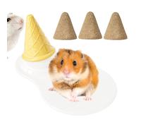 Genérico Hamster Bed, Ceramic Cooling Mat, 8.86x5.71in Cone Shaped Hamster Bedding, Chew Toy Sleeping Pad, Teething Sticks, Pet Supplies for Small Animals Like Hedgehogs, Mice, Chinchillas