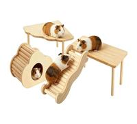Genérico Hamster Cave - Wooden Nest Toy, Wooden Hamster Cave with Stairs, Cloud Shape Small Animal Nest Toy, Hideoutt for Mice, Gerbil, Ferret & Chinchilla Cage Enrichment Habitat Decor
