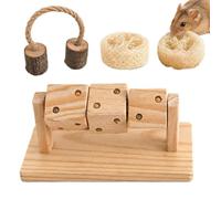 Genérico Hamster Chew Set - Wooden Foraging Cube Loofah Sticks, Small Animal Woodenn Gnawing Block Toy | Natural Looffah Rotating Boredom Breaker Enrichment Play for Cage Crate Habitat