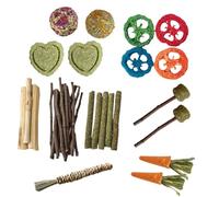 Genérico Hamster Chew Toys- Bite Resistant Teething Wood Treats, Small Animal Chew Supplies | Durable Cage Accessories Rabbit Toy Set For Teeth Grinding and Play Essential Playground Accessory