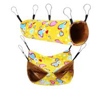 Genérico Hamster Hammock - 2 Pieces Cozy Squirrel-Style Bed for Tiny Breed Pets, Comfortable Cage Accessory for Hamsters and Small Animals with Playful Hanging Design, Blue Yellow Colored