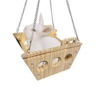 Genérico Hamster Hammock - 20x16.5x12cm Wooden Climbing Toys - Comfortable Small Animal Cage Swing Hammock | For Pet Mice Sugar Glider Sleeping Resting Playing Indoor Outdoor