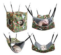 Genérico Hamster Hammock | 4 Pieces Breathable Ferret Tunnel Hammock | Pet Cage Accessories, Anti-Slip Small Animal Sleeping Bed for Hamsters Squirrels Chinchillas