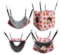 Genérico Hamster Hammock | 4 Pieces Breathable Ferret Tunnel Hammock | Pet Cage Accessories, Anti-Slip Small Animal Sleeping Bed for Hamsters Squirrels Chinchillas