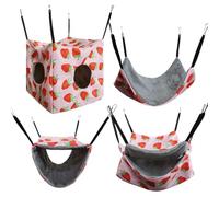 Genérico Hamster Hammock Set, Breathable Ferret Tunnel, 11 X 11in Small Animal Accessories, Anti Slip Soft Fabric, Comfortable Sleeping Bed for Cage Addition, Hamsters, Squirrels, Chinchillas