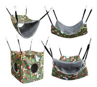 Genérico Hamster Hammock Set, Breathable Ferret Tunnel, 11 X 11in Small Animal Accessories, Anti Slip Soft Fabric, Comfortable Sleeping Bed for Cage Addition, Hamsters, Squirrels, Chinchillas
