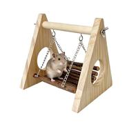 Generico Hamster Hammock - Wood 14.5x14x17cm 5.7x5.51x6.69in Swing Design | Perch and Hideaway - Túnel para jugar y masticar pequeños animales | Hamster Swing, Wooden Hammock, Small Pet Hanging Toy For