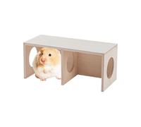 Generico Hamster Multi-Chamber House | 2-Chamber Wooden Hamster Habitat, Exercise & Play House for Small Animals, Multi-Room, Decorative Balcony or Indoor Small Pet Home