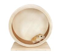 Genérico Hamster Wheel - Large Silent Wooden Spinner Exercise Wheel | Anti-Noise Pet Running Ẃheel with Base | Small Animal Toy For Hamster, Gerbil, Mouse, Hedgehog & Other Pets