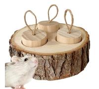 Genérico Hamsters Foraging Toys, Wooden Snuffle Dispenser, 3,54 x 1,18 pulgadas, Diseño natural de madera, Interactivo Enrichment Treat for Hamsters, Gerbils, Rats, Rabbits, Chinchillas