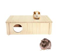 Genérico Hamstertunnel, Mehrkammer-Hamsterhaus-Labyrinth,Rechteckige 2-Kammer-Mehrraum-Verstecke Und Tunnel - Mehrkammer-Hamsterhaus, Labyrinth, Holzhacmsterhaus Für -Chinchilla-Mäuse,