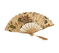 Genérico Hand Fan Foldable, Vintage Folding Clacking Fan, Handheld Summer Cooling Tool, Travel Companion for Hot Weather Wedding Carnivals Festivals Concerts Outdoors, 21x2.5cm