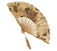 Genérico Hand Fan Foldable, Vintage Folding Fan, Clacking Handheld Cooling Tool, Lightweight Travel Accessory for Summer, Wedding, Party, Festivals, Concerts, Outdoor Use, 36x20cm