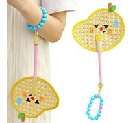 Generico Hand Fan, Straw Woven Design, 25 x 18 cm/9,84 x 7,09 Inches Palm Pattern, Accent Ratán, Boho Decor Farmhouse Style, for Wall Decor, Wedding, Party Craft Straw