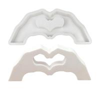 Genérico Hand Heart Gesture Resin Molds - Silicona 15,8 x 7 x 2,2 cm | Jewelry Making Epoxy Craft Mold | Soft Heart Hands Mold for Soap Candles Ornaments Sculptures DIY Crafting and Home Projects